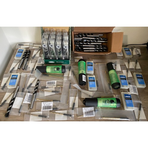 239 - Quantity of assorted drill bits to include masonry bits, wood drills, torches etc.