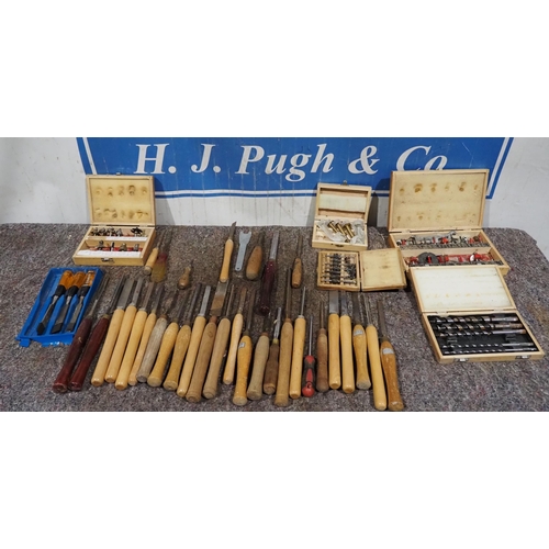 168 - Quantity of turning chisels and router bits