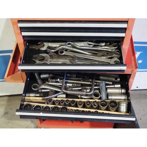 187 - Tool cabinet and contents to include spanners