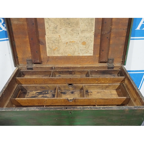 201 - Carpenters tool chest with fitted oak trays