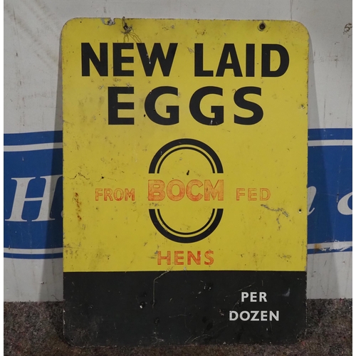 214 - Tin sign - New Laid Eggs 24