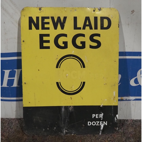 214 - Tin sign - New Laid Eggs 24