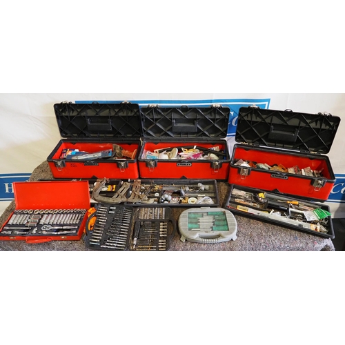 260 - Toolboxes and contents - 3 , Sealey 45 piece socket set, drill bits etc.