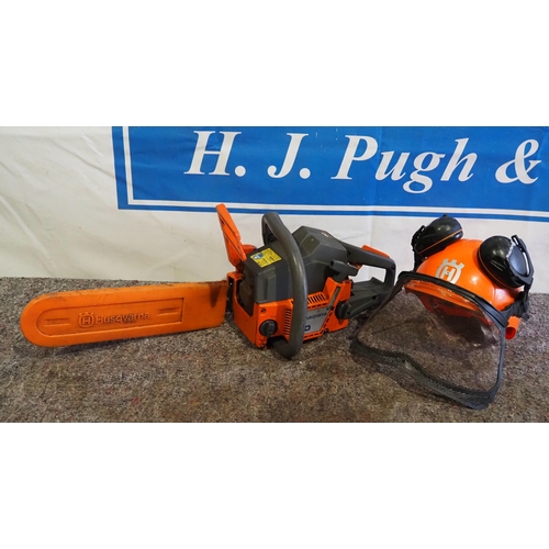 387 - Husqvarna 40 chainsaw and helmet