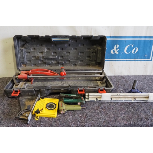 410 - Tile cutter, air staplers etc