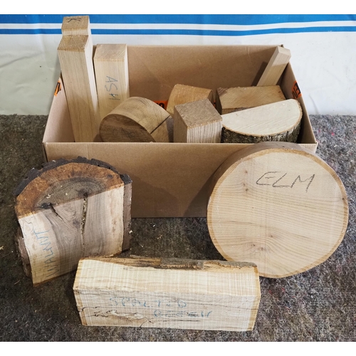 12 - Box of mixed wood turning blanks