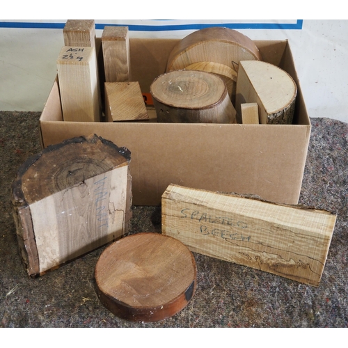 13 - Box of mixed wood turning blanks