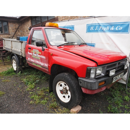 178 - Toyota Hilux pickup. 1988. 2446cc. Diesel. Fitted with aluminium dropside body. Reg. F943 JNX. Runs ... 