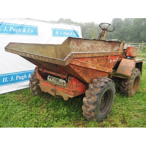 41 - Winget 2 ton dumper. Reg. YVU 951T. Engine runs but needs attention.