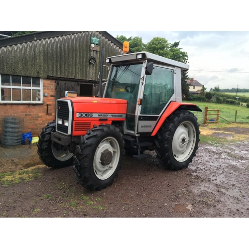 773 - Massey Ferguson 3065 tractor. 1990. Reg. G90 RAV. 5100 genuine hours, very tidy, no rot. V5 and key ... 