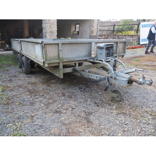 87 - Ifor Williams flat bed trailer with winch