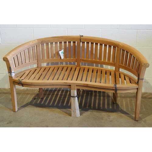 126 - Teak kidney shaped bench