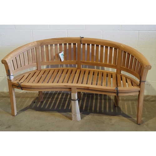 127 - Teak kidney shaped bench