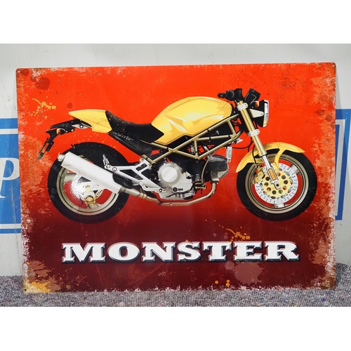 1872 - Tin sign - Ducati Monster 19 x 27