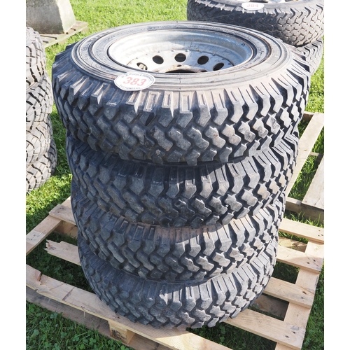 383 - Land Rover Wheels and tyres 7.50R16C - 4