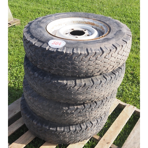 384 - Land Rover Wheels and tyres 7.50R16X4X4 - 4