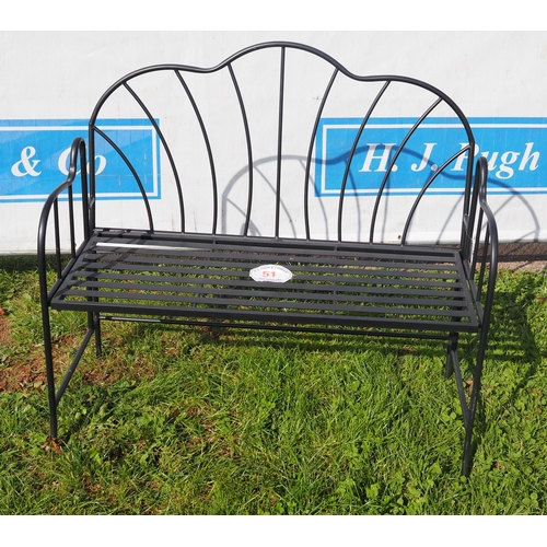 51 - Metal garden bench 3'6