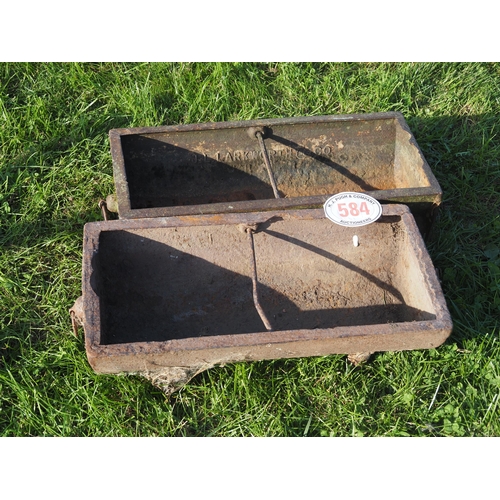 584 - Cast iron troughs 2ft - 2