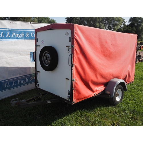 74 - Covered single axle trailer 7 x 4ft