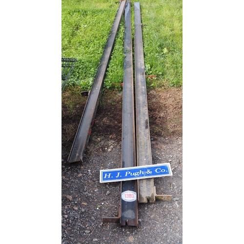 1380 - Steel posts 14ft - 2 + 1 other