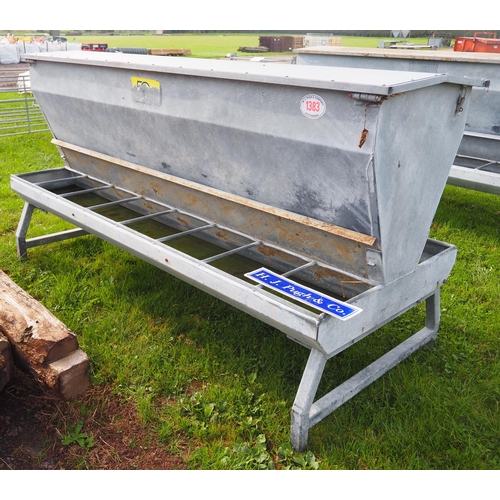 1383 - Galvanised trough 8ft