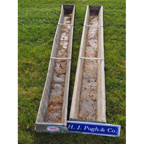 1401 - Galvanised feed troughs 8ft - 2