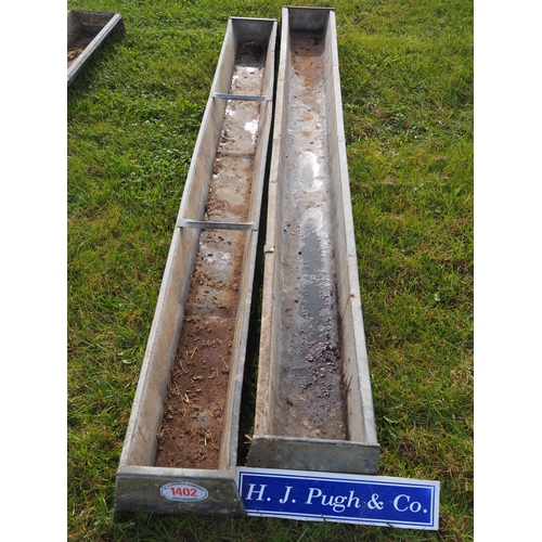 1402 - Galvanised feed troughs 8ft - 2