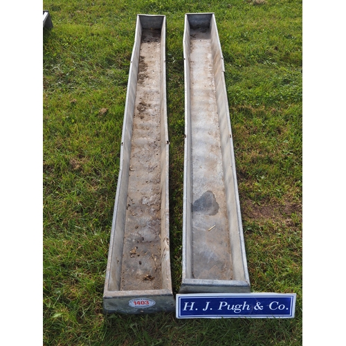 1403 - Galvanised feed troughs 8ft - 2