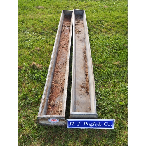 1404 - Galvanised feed troughs 8ft - 2