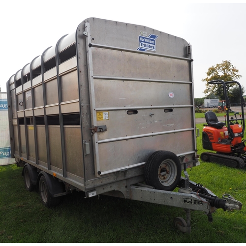 1508 - Ifor Williams DP1205 twin axle stock box. 12ft x 6ft.  Comes with decks