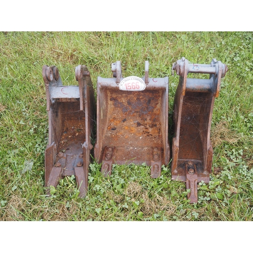 1566 - Mini digger buckets 25mm - 3