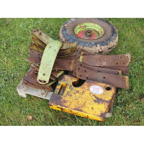 1721 - Plough parts, wheel and weights