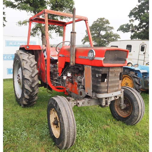 1725 - Massey Ferguson 185 tractor. Manual gearbox. C/w safety frame