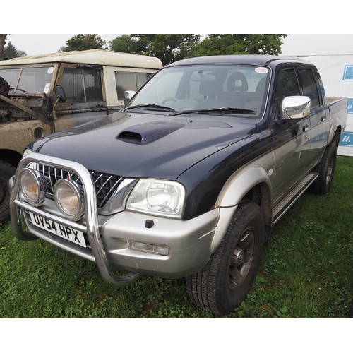 1733 - Mitsubishi L200 double cab pick-up 2.5 TD. MOT until  16/06/24. Reg. OV54 HPX. V5 and key in office