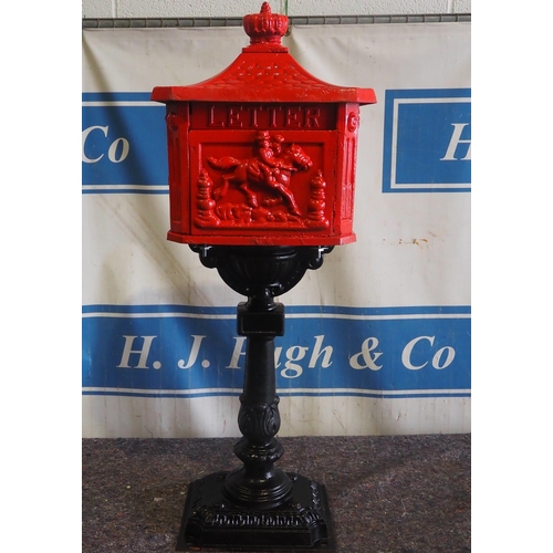 785 - Red postbox on stand 42