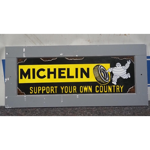 794 - Reproduction of an original enamel sign, hand painted onto board - Michelin tyres 20