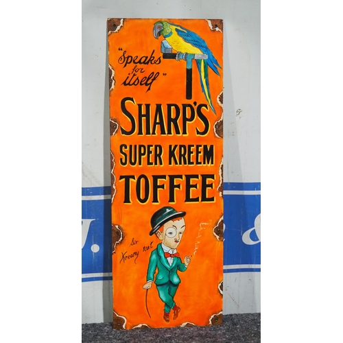 1856 - Reproduction of an original enamel sign, hand painted onto board - Sharp's Super Kreem Toffee 32