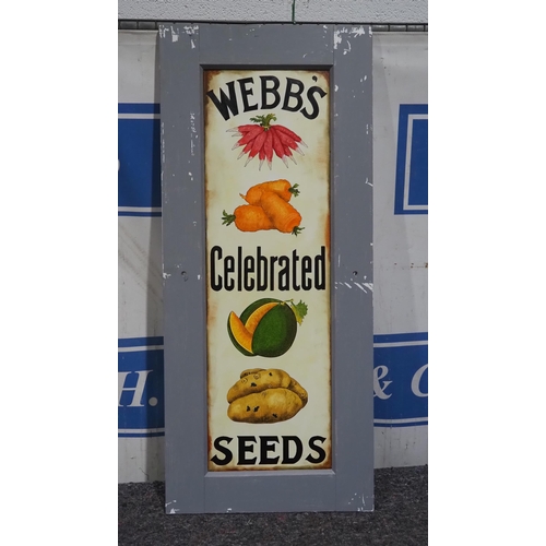 1857 - Reproduction of an original enamel sign, hand painted onto board - Webb's Celebrated Seed 45