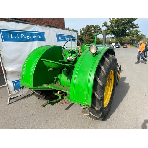 784 - John Deere AR petrol TVO tractor. 1948. Serial no. 26994. Electric start, runs well