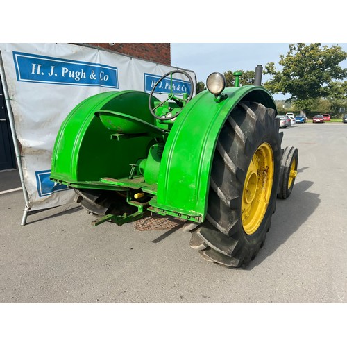 784 - John Deere AR petrol TVO tractor. 1948. Serial no. 26994. Electric start, runs well