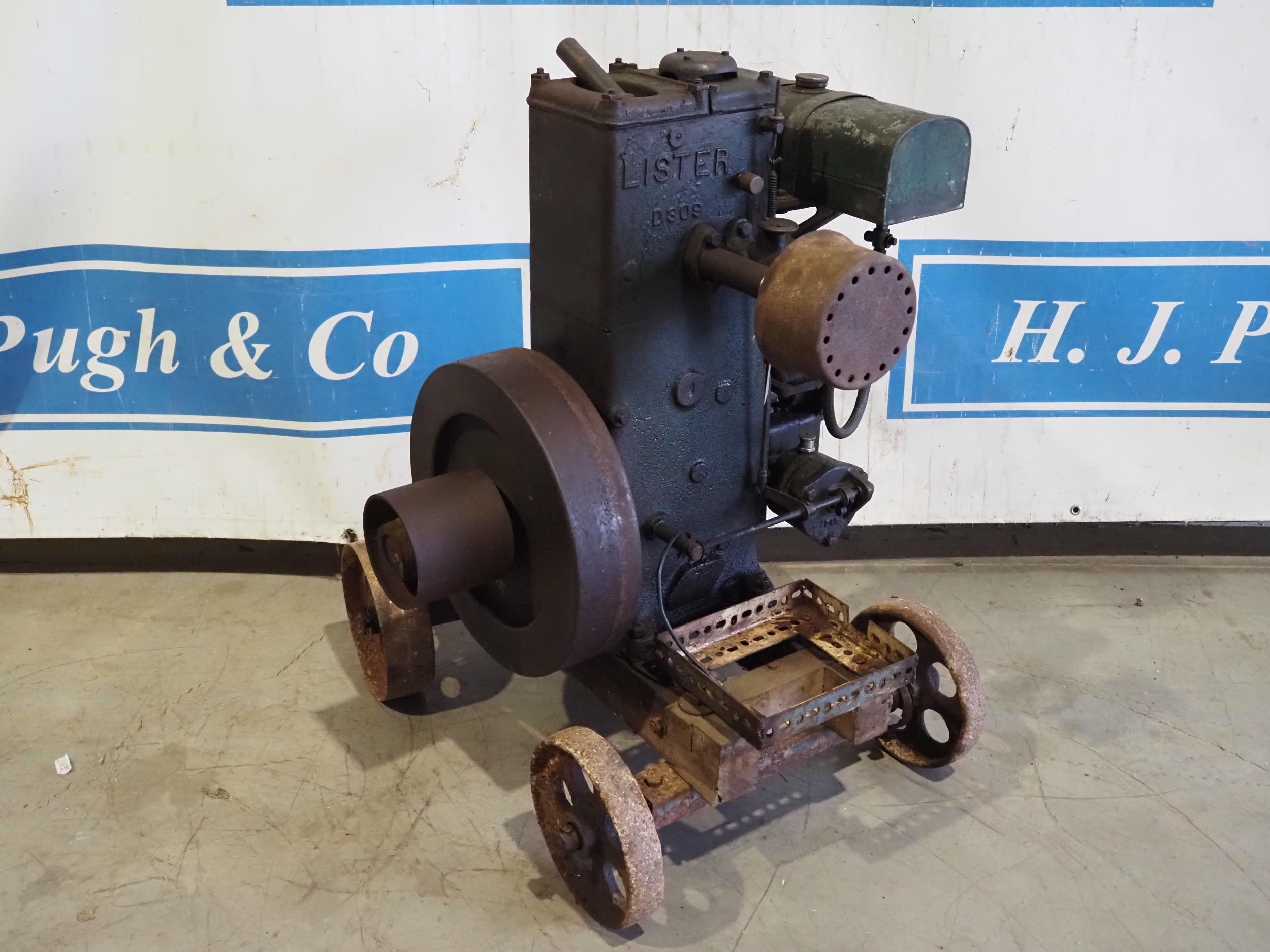 Lister D reverse rotation engine on trolley