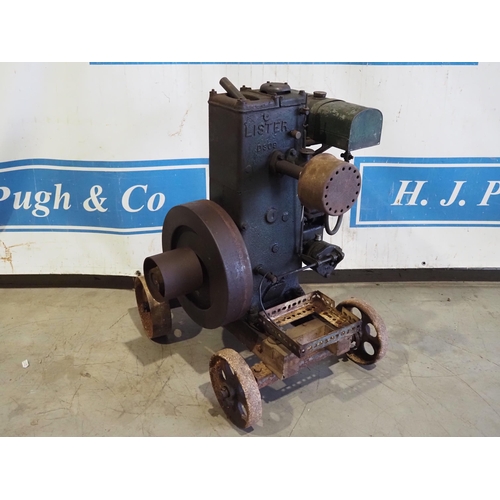 Lister D reverse rotation engine on trolley