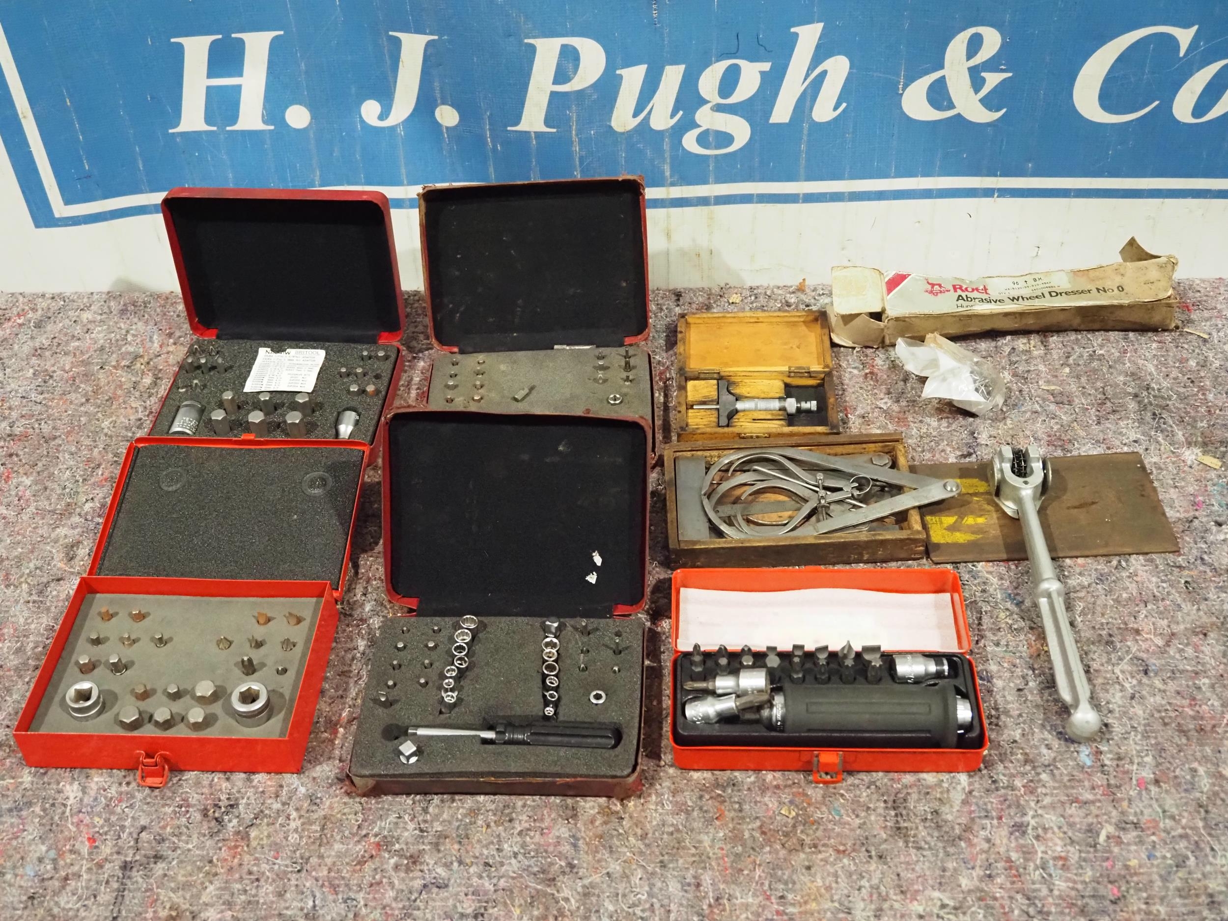 Britool socket sets, hex key sets, Koken attack driver and assorted