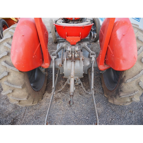 754 - Massey Ferguson 35 tractor. Sirocco roll frame, showing 4357 hours. Fitted with BMC engine. Serial n... 