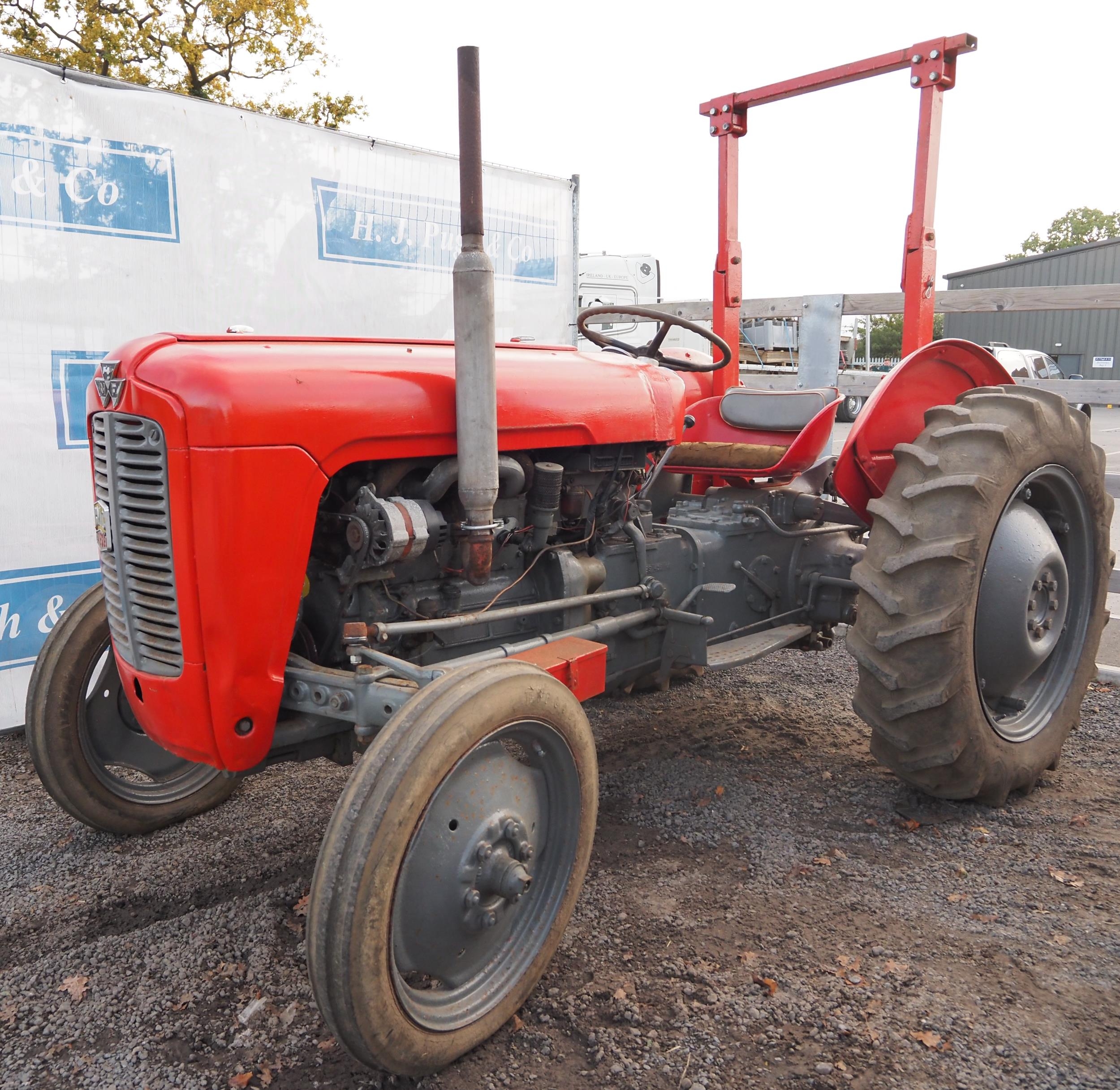 Massey Ferguson 35 Tractor Sirocco Roll Frame Showing 4357 Hours 