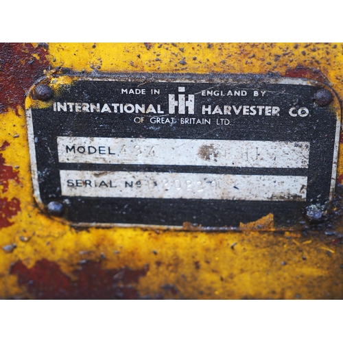 766 - International 434 tractor. Fitted with International Harvester compressor. Serial no. B20230. Reg. L... 