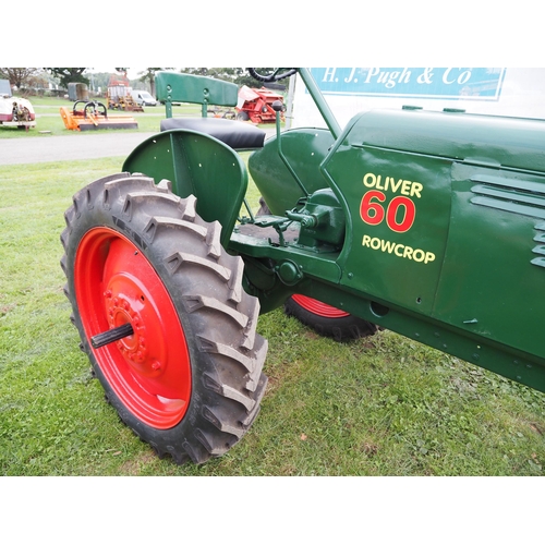 797 - Oliver 60 Row Crop tractor. 1945. Imported. Reg. CJY 53. V5, original operators manual and starting ... 