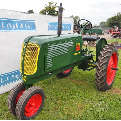 797 - Oliver 60 Row Crop tractor. 1945. Imported. Reg. CJY 53. V5, original operators manual and starting ... 