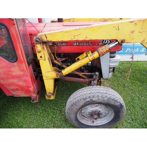 811 - Massey Ferguson 135. 1969. With Duncan cab and loader. All in good working order, oils and filters c... 