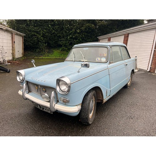 749 - Triumph Herald 12/50 Car. 1966. Petrol. 1147cc. Running and driving when stored around 5 years ago. ... 